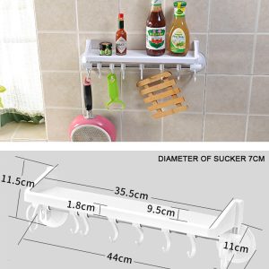 Suction Cup, Multifunctional Storage Rack with Hooks SQ-1923 - Image 6