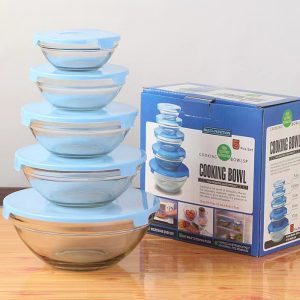 5-Pieces Set Glass Bowls with Lid - Image 5