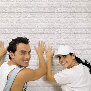 Brick, 3D Foam Wall Sticker 77 x 70 x 0.6 cm -White - Image 4