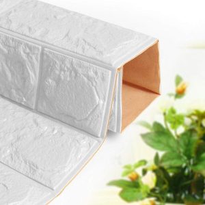 Brick, 3D Foam Wall Sticker 77 x 70 x 0.6 cm -White - Image 5