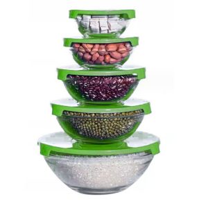 5-Pieces Set Glass Bowls with Lid - Image 7