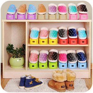 Double Layer Shoe Organizer Adjustable Stand 1 pc (Random Color) - Image 3