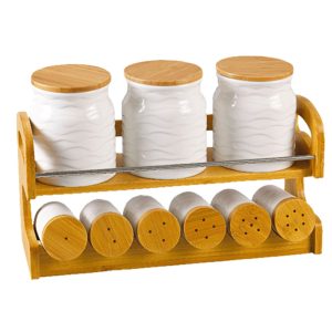 Set Of 9 Canister Bamboo Stand - Image 1