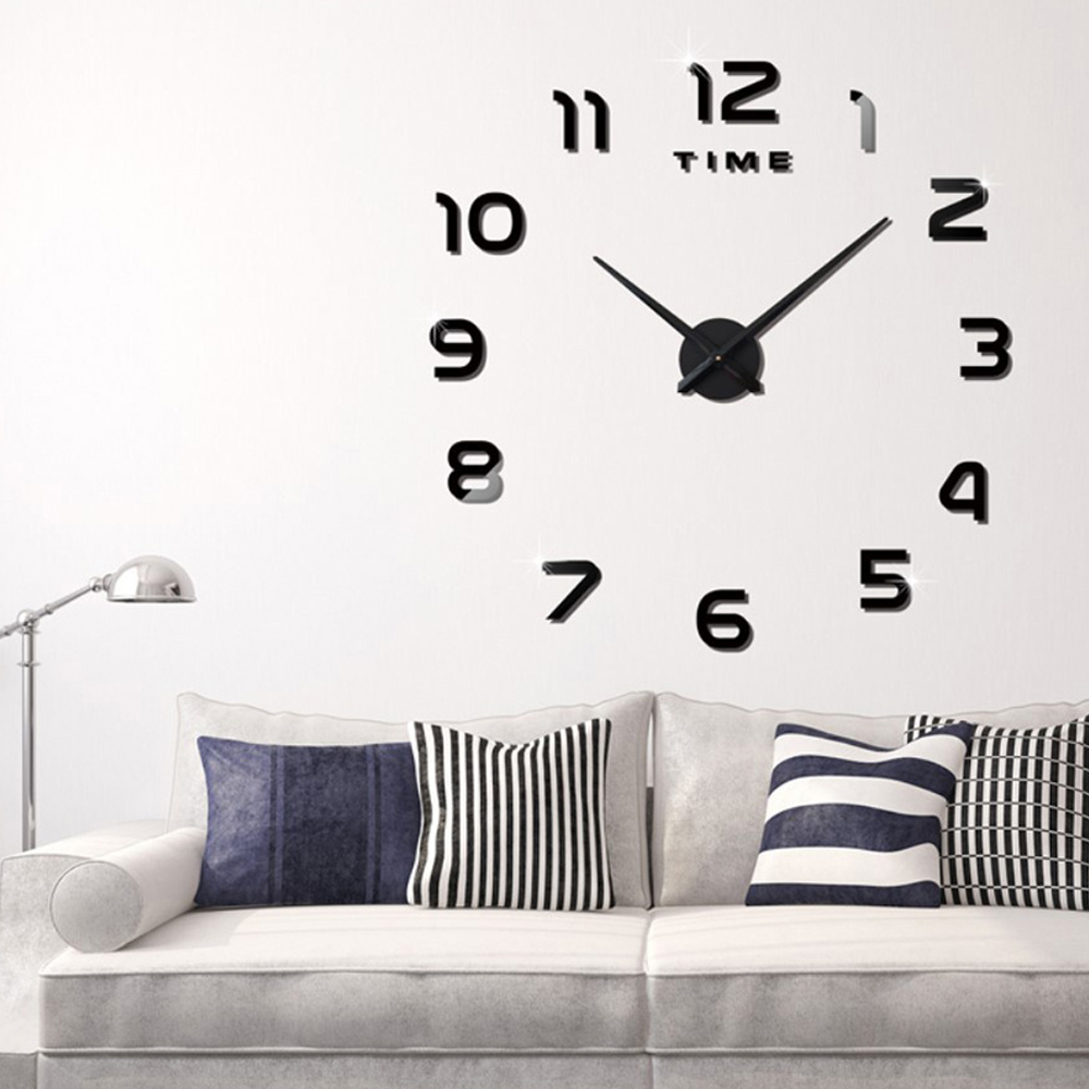 DIY Wall Clock 3D Mirror, Clock Wall Stickers ZH002 - TezkarShop ...