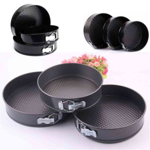 3Pcs Non-Stick Cake Pan, Baking Tray ,Round - Image 1