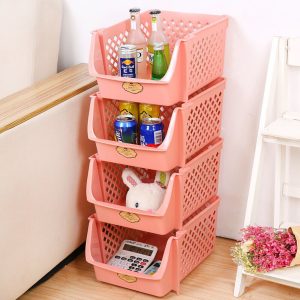 Large Storage Plastic Baskets, 1 Pc, "Random Color" - Image 3