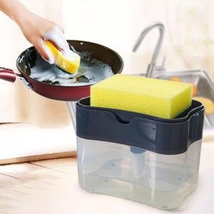 Liquid Soap Dispenser Pump with Sponge Scrub Holder - Image 3