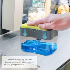 Liquid Soap Dispenser Pump with Sponge Scrub Holder - Image 5