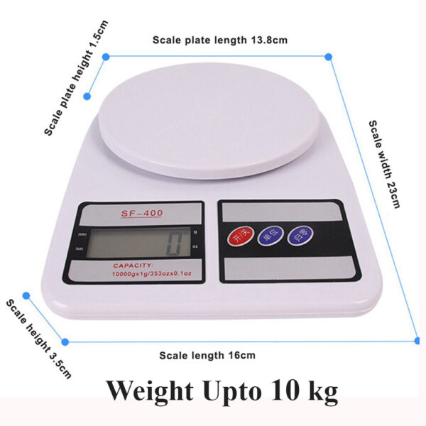 Digital electronic kitchen scale 10 kg white model SF-400