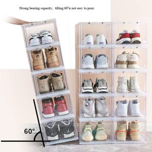Shoe Storage Boxes Clear Plastic Stackable, Shoe Organizer, 1 Pc - Image 3