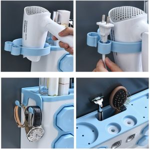 Multifunction Toothbrush Holder with Hair Dryer Holder & Toothpaste Dispenser - Image 3