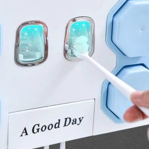 Multifunction Toothbrush Holder with Hair Dryer Holder & Toothpaste Dispenser - Image 8