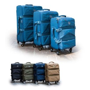 Fulang, Crinkle Fabric 3 Pcs Luggage Set - Image 1