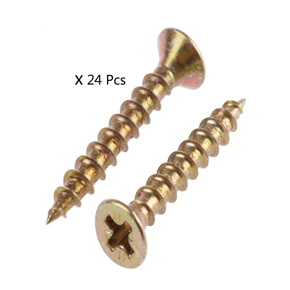 24PCS/ Trim Head Screws, Yellow Zinc, 3 X 30 mm Official