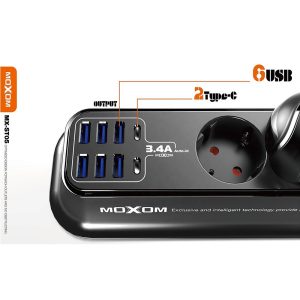 Moxom, Safety power strip, MX-ST05 - Black - Image 3