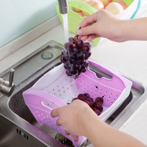 Folding Drainer Vegetable Fruit Basket - Image 3
