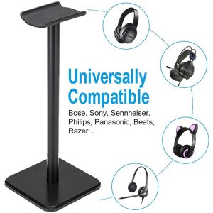Headphone Stand Headset Holder with Aluminum Supporting Bar Flexible Headrest - Image 4
