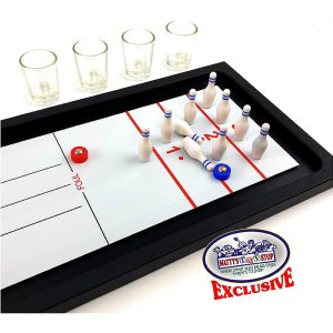 2-in-1 Bowling & Shuffleboard, Shot Glass Drinking Game - Image 3