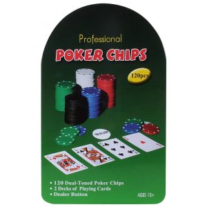 Casino Set with 120 Poker Chips, 2 Playing Card Decks - Image 3