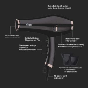 DSP 30089 Professional Ionic Hair Dryer 2000-2200W - Image 5