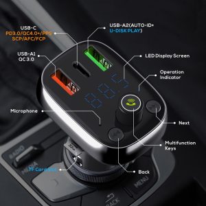 LDNIO C704Q, Bluetooth FM Transmitter, Super Fast Charging - Image 3