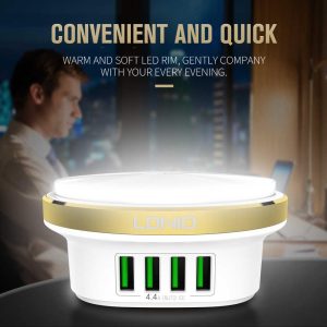 LDNIO A4406, 4 Port Plug USB Charger With LED Light - Image 3