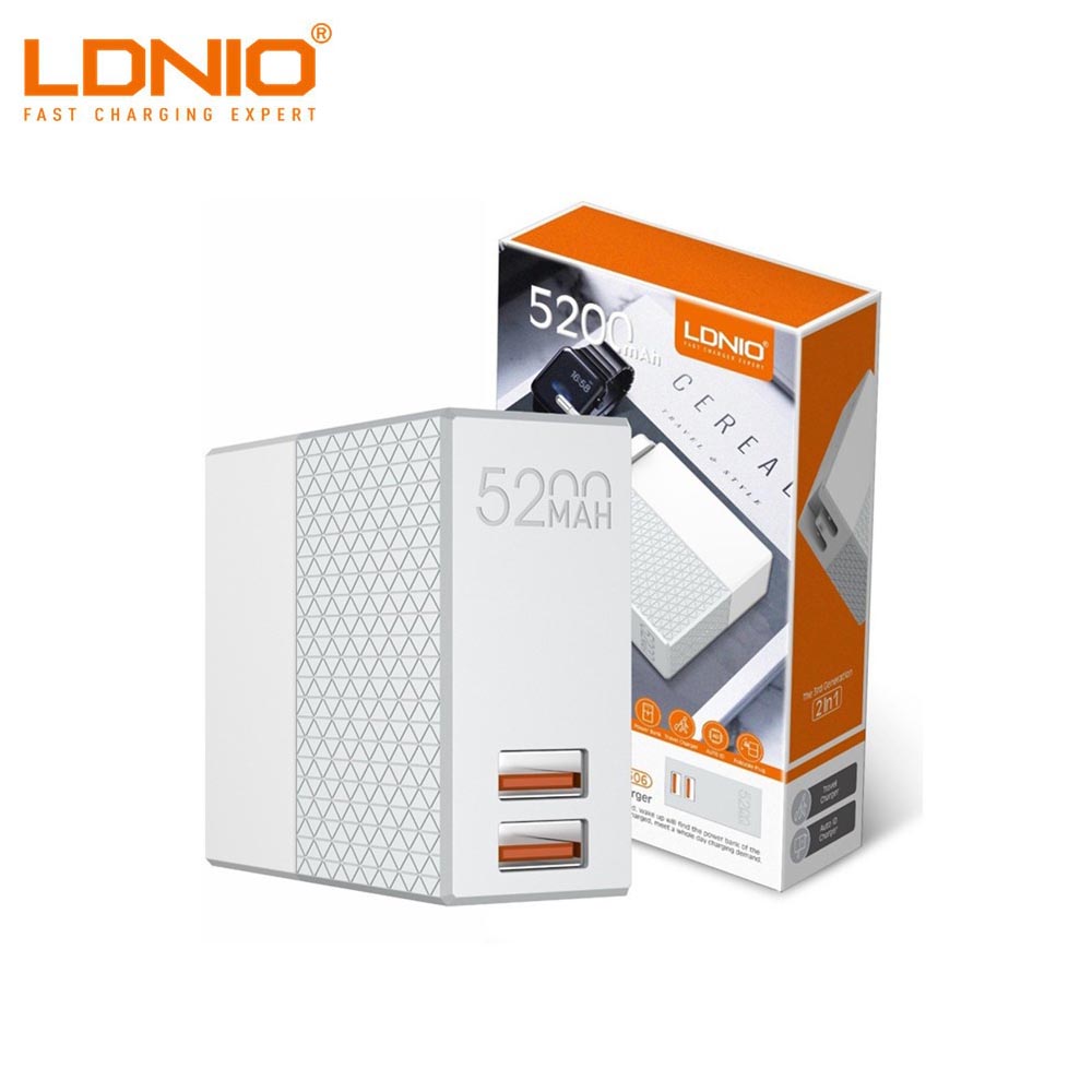 LDNIO PA606, Power Bank + Travel Charger - TezkarShop Official Website