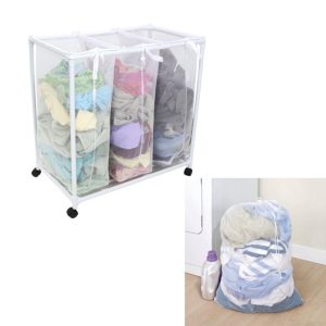 Laundry Sorter with 3 Nylon Mesh Bags - Image 2