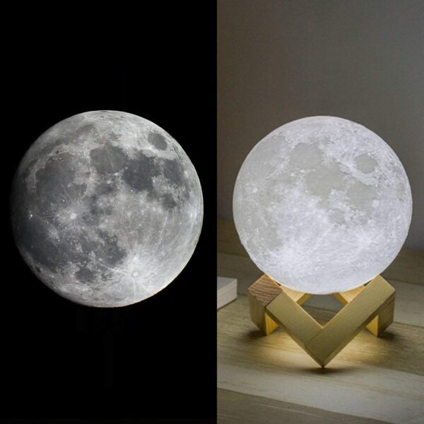 Mind-glowing 3D Moon Lamp - 16 LED Colors, Dimmable, Rechargeable Night  Light (Standard, 4.7in) with Wooden Stand, Remote & Touch Control - Nursery  Decor for Your Baby, Birthday Gift Idea for Women :