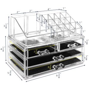 Acrylic Cosmetic Organizer, 3 Drawer Set 8804-2 - Image 3
