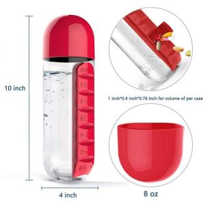 Daily Pill Box Organizer with Water Bottle - Image 3