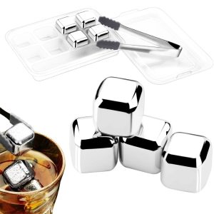 Cool Gift Reusable Stainless Steel Ice Cubes 8 Pcs - Image 1
