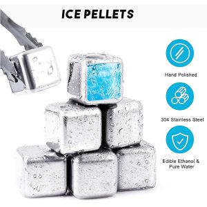 Cool Gift Reusable Stainless Steel Ice Cubes 8 Pcs - Image 4