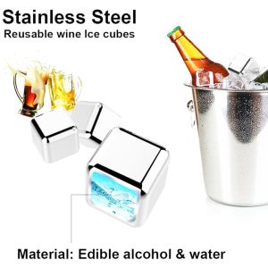 Cool Gift Reusable Stainless Steel Ice Cubes 8 Pcs - Image 5