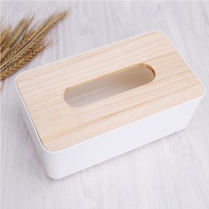 Rectangle Tissue Box With Wood Lid - Image 5