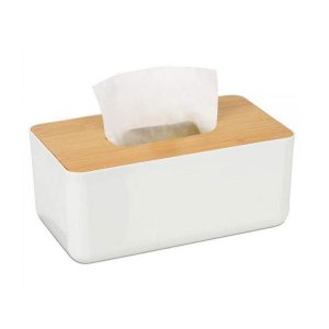 Rectangle Tissue Box With Wood Lid - Image 4