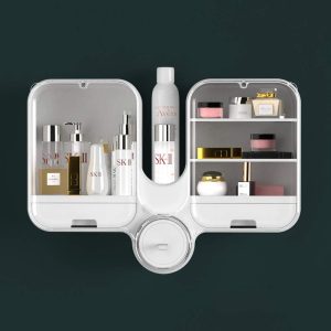 Cosmetic Storage Organizer for Bathroom White - Image 1