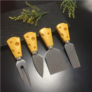 Cool Gift, 4 Pieces Set Cheese Knives, Cheese Shape Hand - Image 3