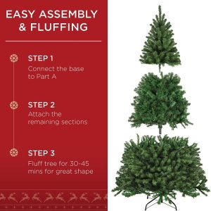 Cool Gift, Premium Scotch Pine Artificial Christmas Tree Thick Branches With Pines Cone - Image 6