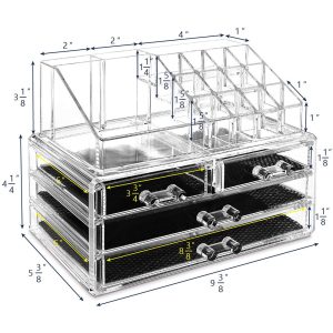 Acrylic Cosmetic Organizer, 4 Drawer Set #8803-2 - Image 5