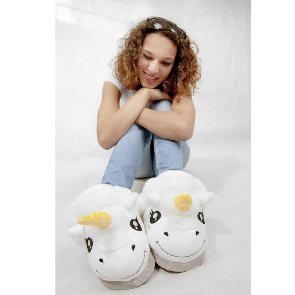 White on sale unicorn slippers