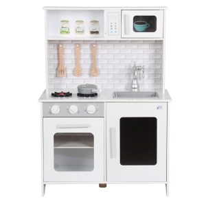 Wooden Pretend Kitchen for Kids, Included Accessories - Image 1