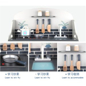 Japanese Wooden Kitchen for Kids, Included Accessories - Image 3