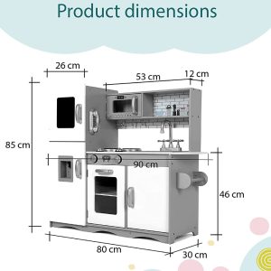 Wooden Pretend Large Kitchen for Kids, Included Accessories - Image 3