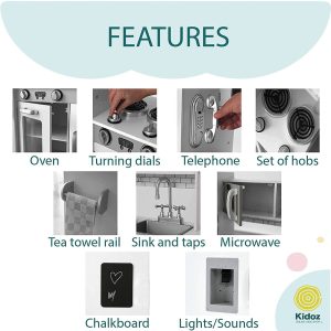 Wooden Pretend Large Kitchen for Kids, Included Accessories - Image 6