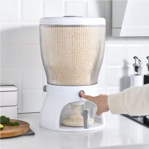 360 degree Rotating Grains Cereal Storage Dispenser Up to 10KGS, 4 Sections - Image 7