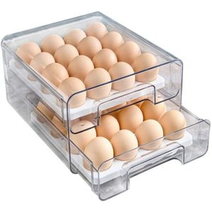 2 Layers Storage Drawer with Removable Egg Tray - Image 1