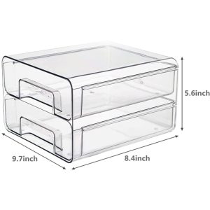 2 Layers Storage Drawer with Removable Egg Tray - Image 4