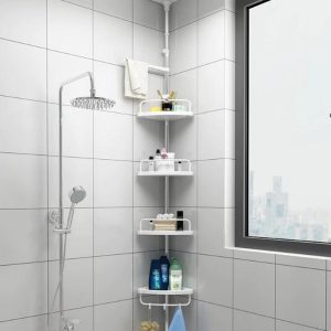 4 Tier Adjustable Telescopic Bathroom Organizer Corner Shower GY-188 - Image 7