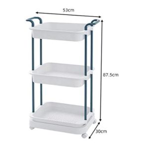 3-Tier Rolling Utility Cart Storage Shelves - Image 4